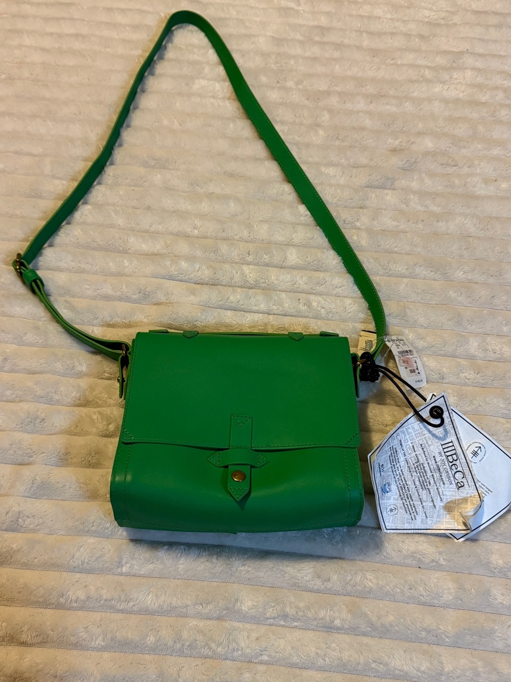 Green Leather Crossbody Bag by (Unknown) New